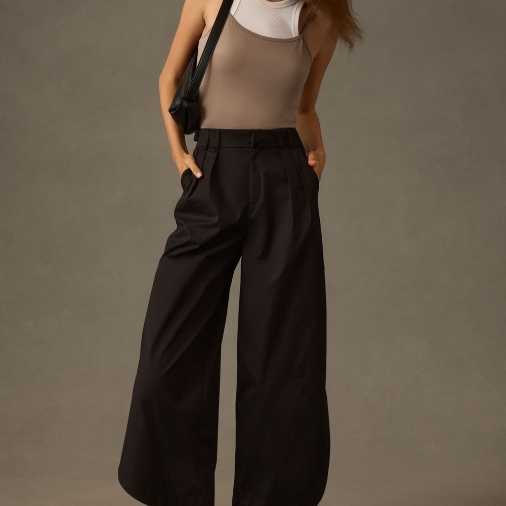 Anthropologie Black Wide-Leg Pants size Medium